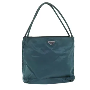 Trendy Inspired Prada Tote Bag Nylon Turquoise Blue Auth 73880