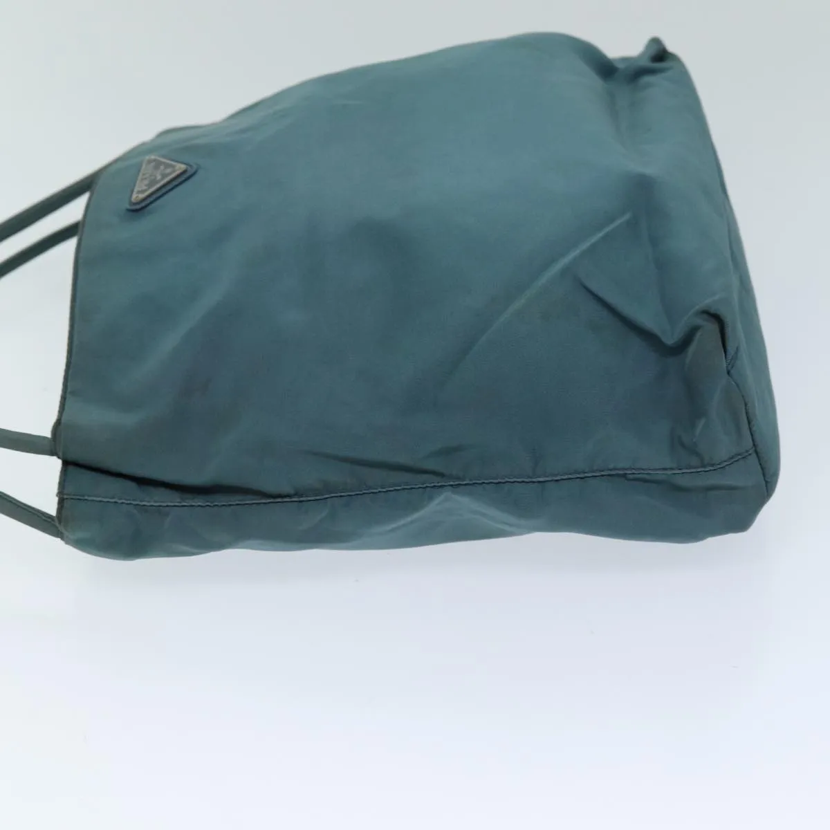 Trendy Inspired Prada Tote Bag Nylon Turquoise Blue Auth 73880