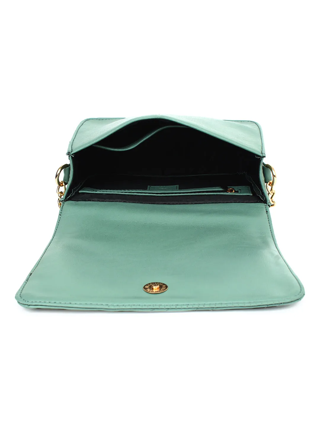 Trendy Quilted Green Sling Bag