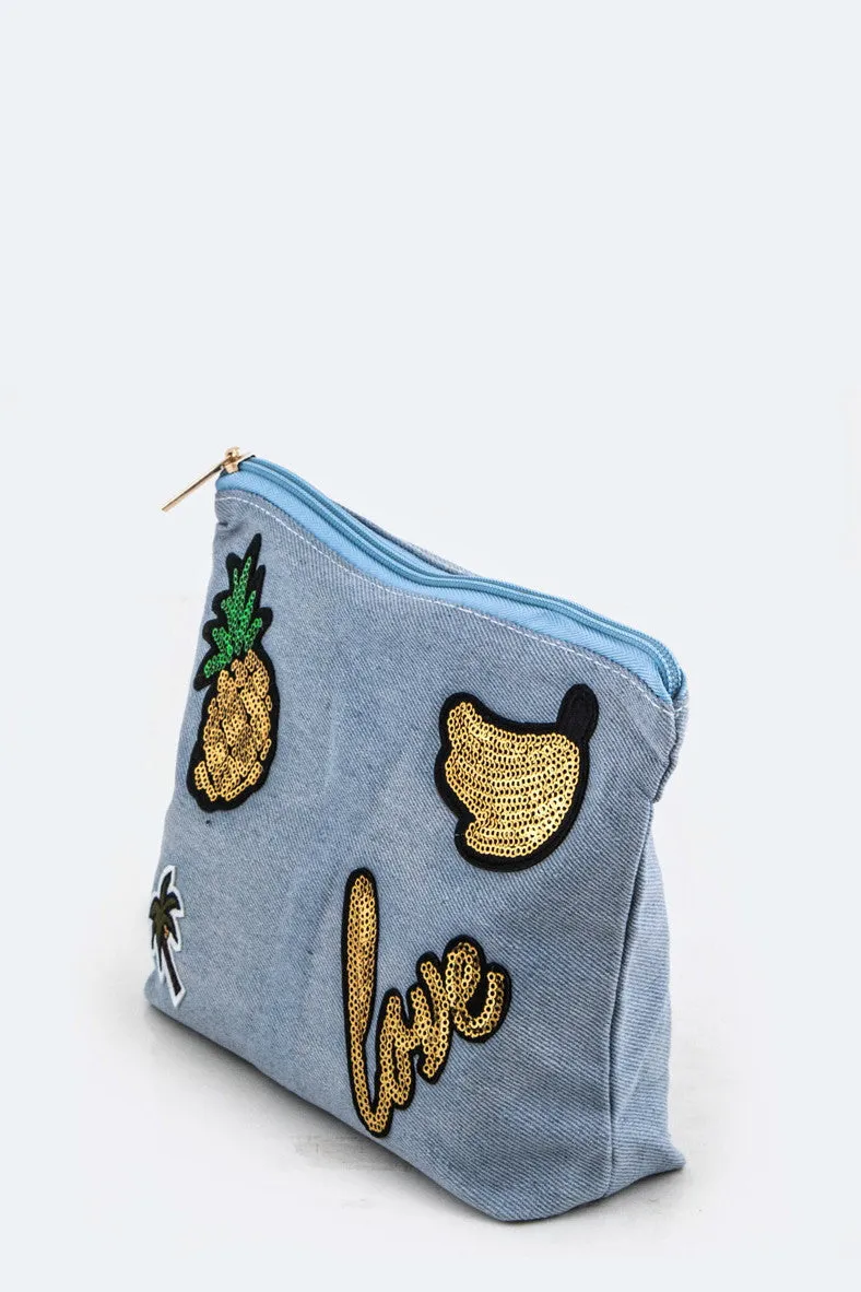 Tropics Pouch in Chambray