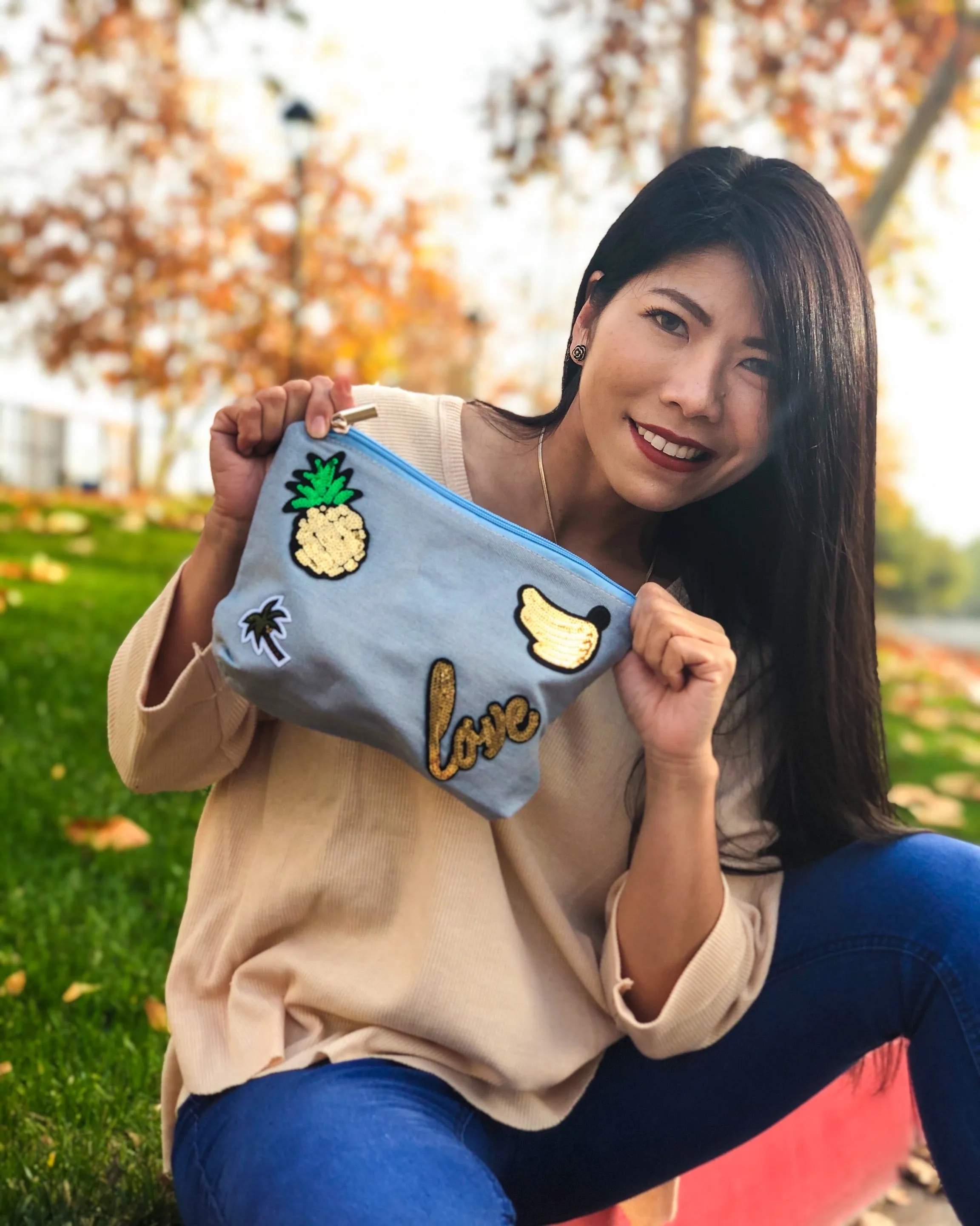 Tropics Pouch in Chambray