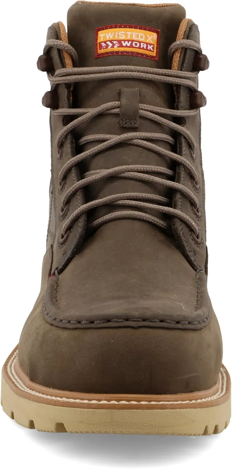 Twisted X Men's 6" Work Boot, Moc Toe Nano Toe with CellStretch