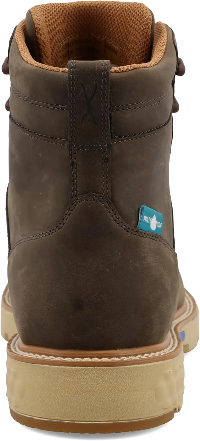 Twisted X Men's 6" Work Boot, Moc Toe Nano Toe with CellStretch