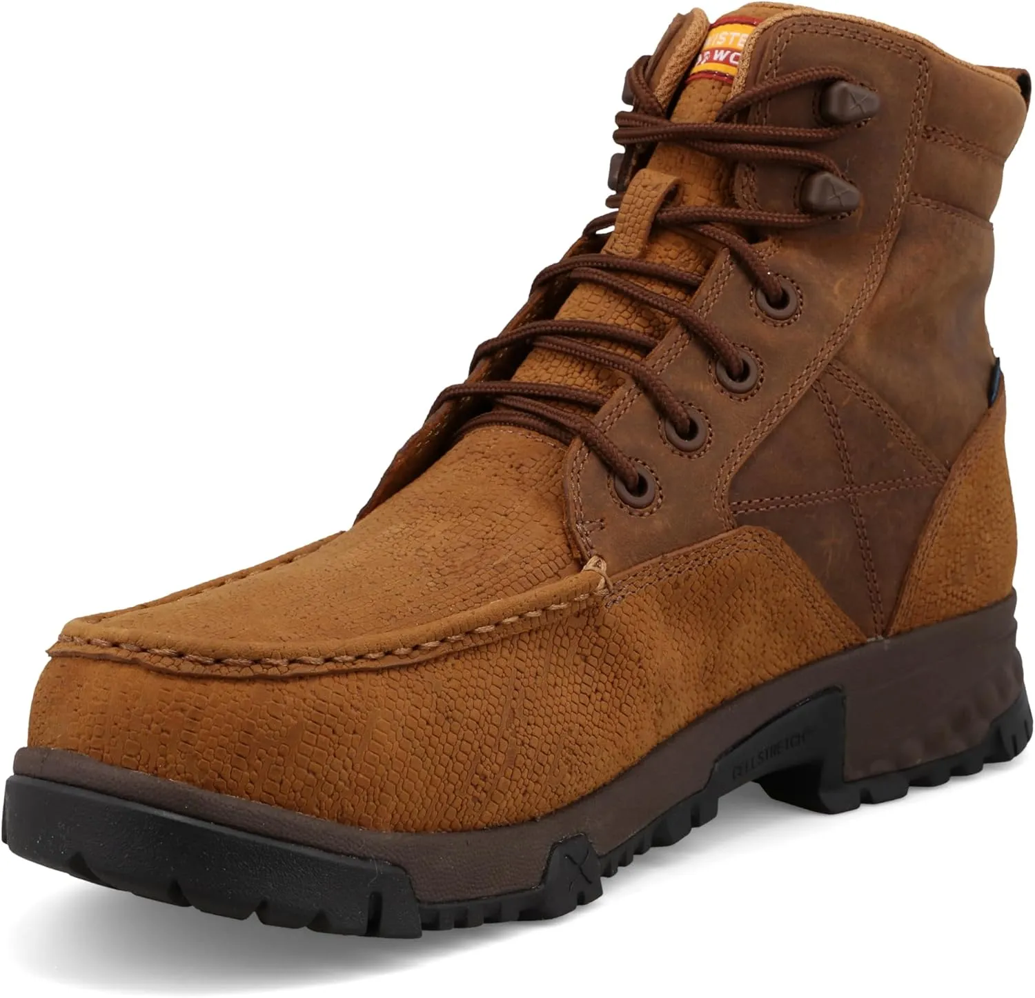 Twisted X Men's 6" Work Boot, Moc Toe Nano Toe with CellStretch