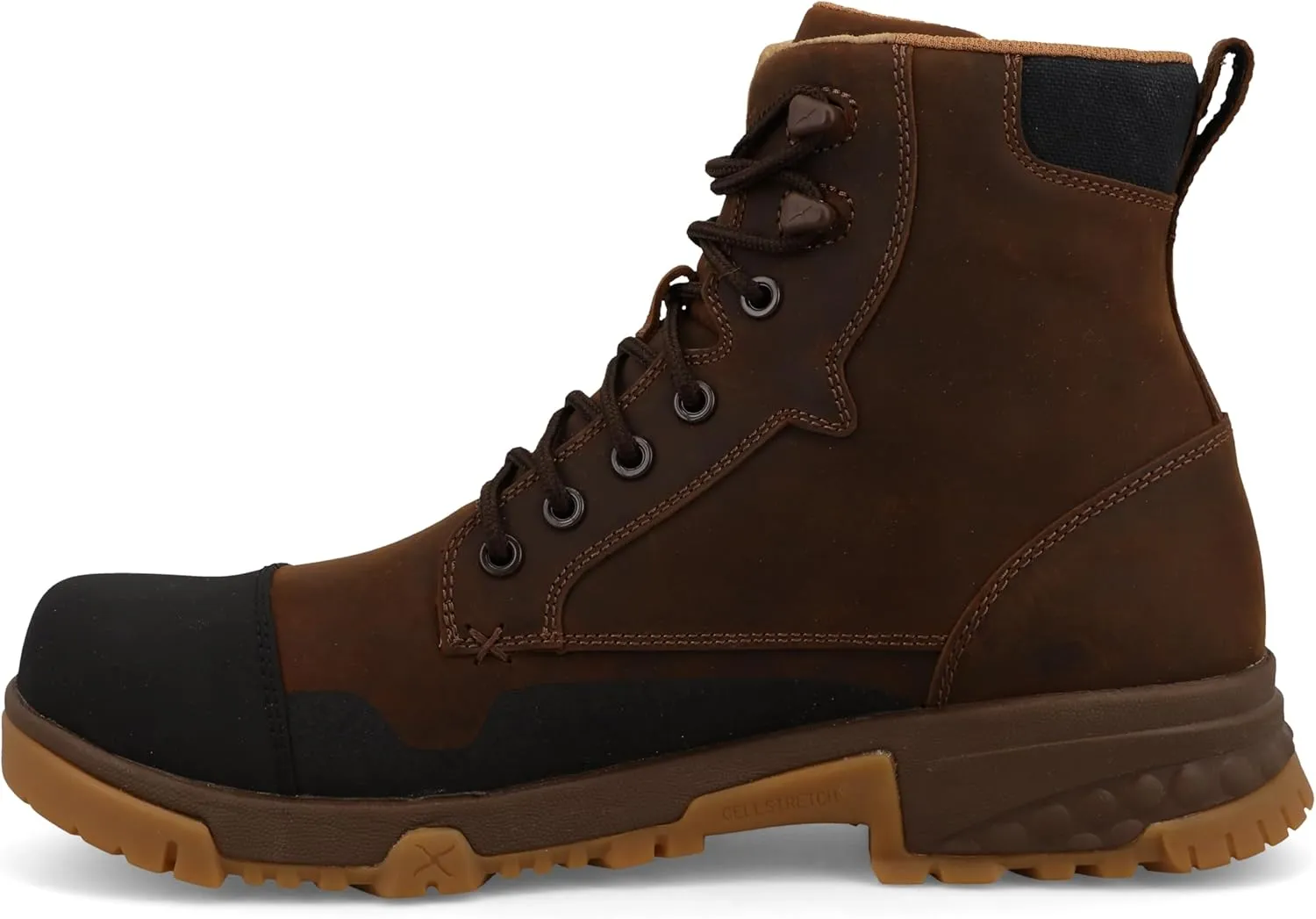 Twisted X Men's 6" Work Boot, Moc Toe Nano Toe with CellStretch