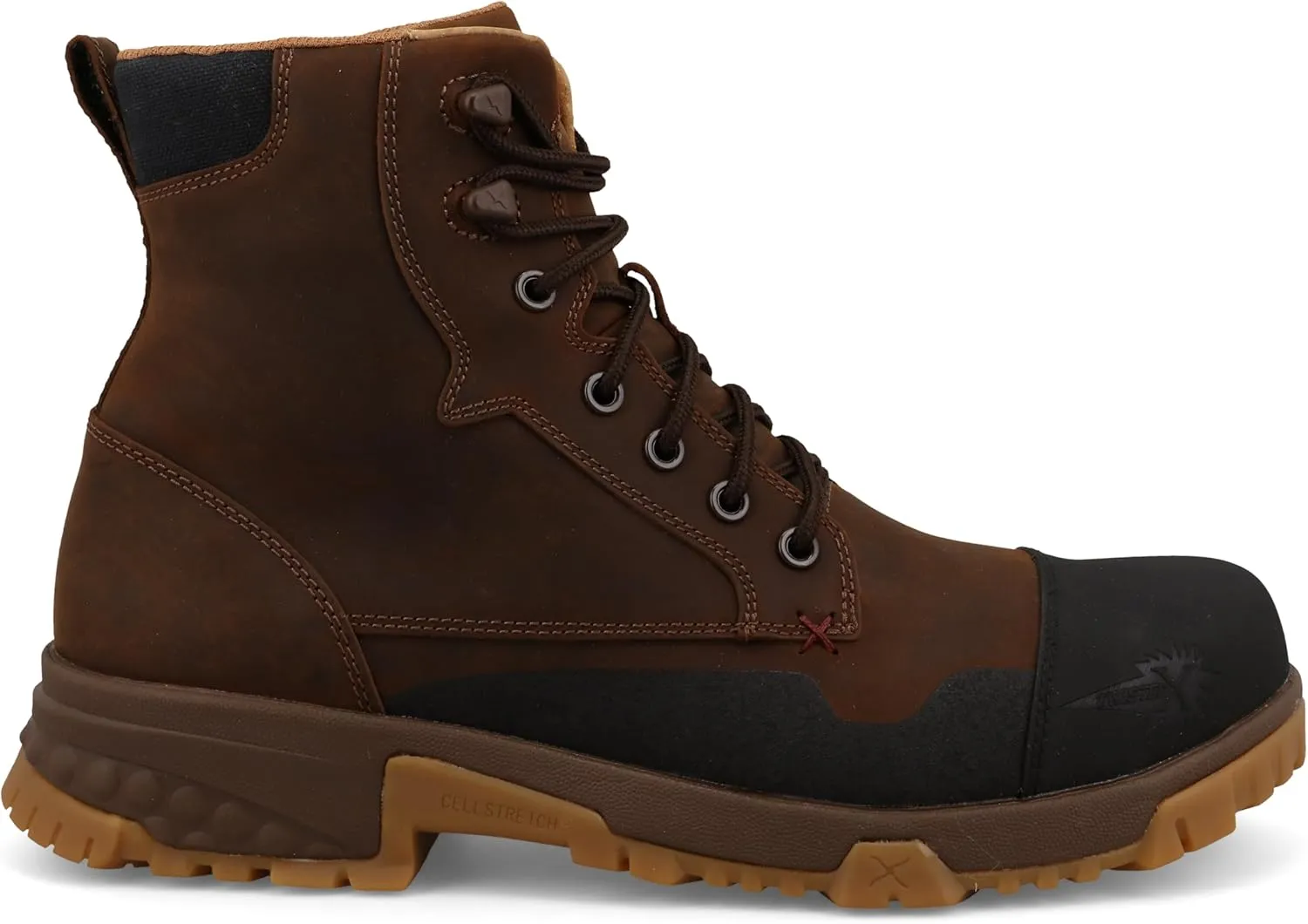 Twisted X Men's 6" Work Boot, Moc Toe Nano Toe with CellStretch