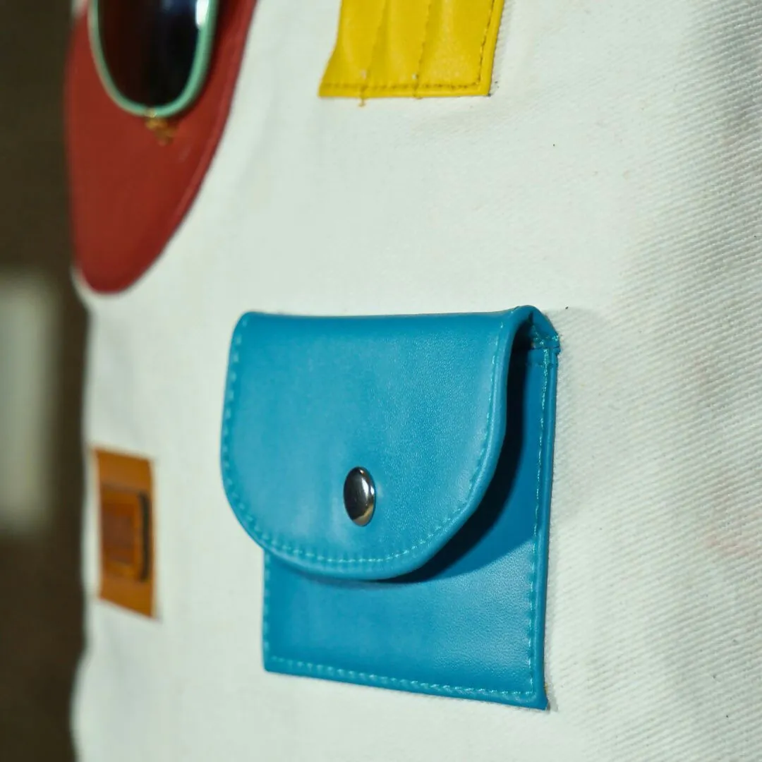 Vibrant Patch Pocket Canvas Tote