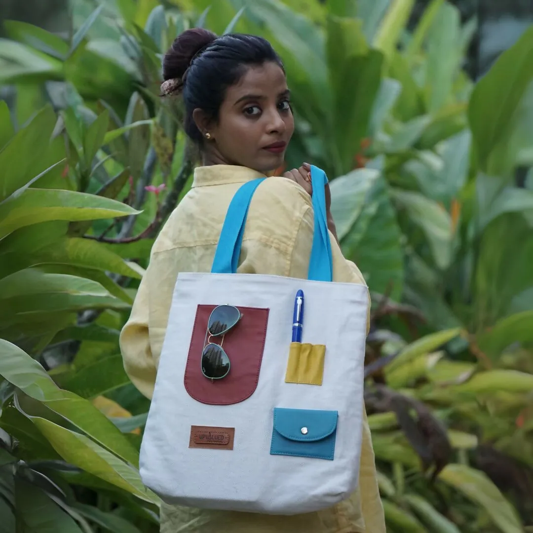 Vibrant Patch Pocket Canvas Tote
