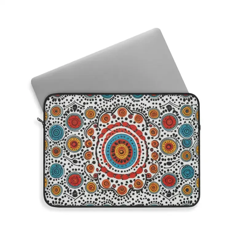 Vibrant Pattern Laptop Sleeve Plush Fleece Interior