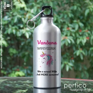 Wifeycorn © Personalized Water Bottle for Wife