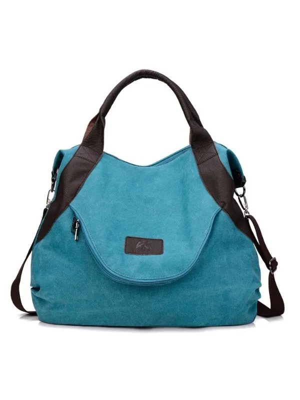Women Durable Canvas Large Capacity Tote Bag Crossbody Bag