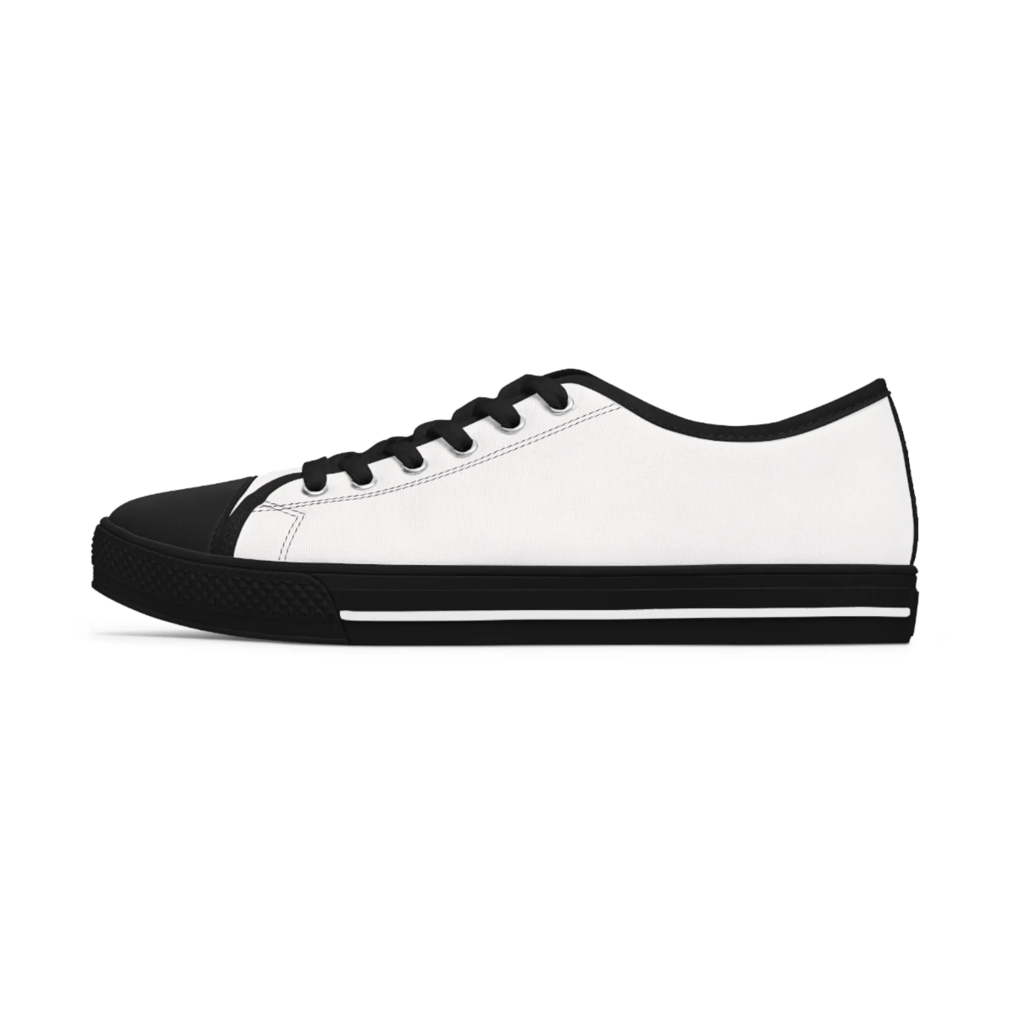 Women's Low Top Sneakers - Distressed Black Logo