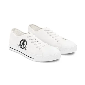 Women's Low Top Sneakers - Distressed Black Logo
