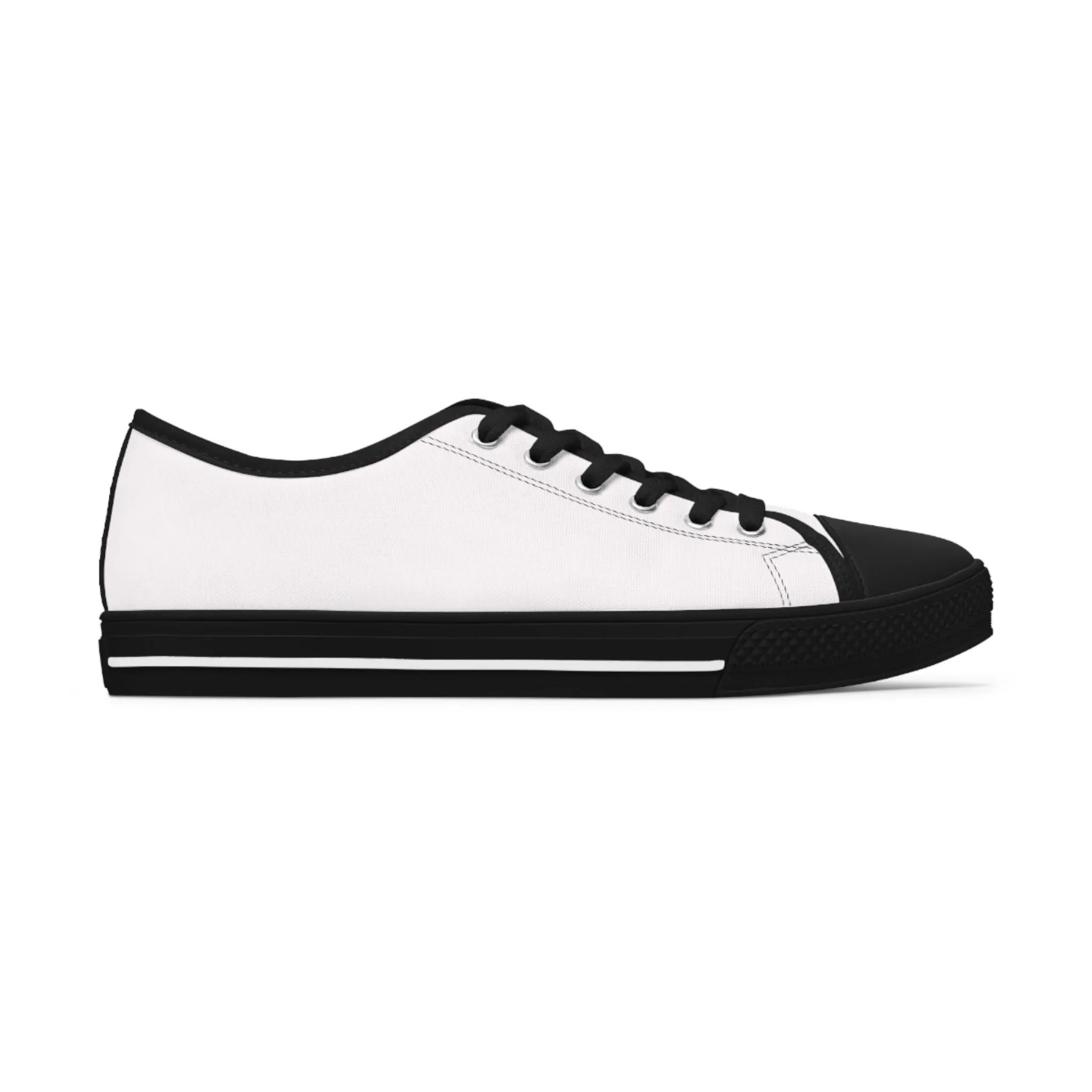 Women's Low Top Sneakers - Distressed Black Logo